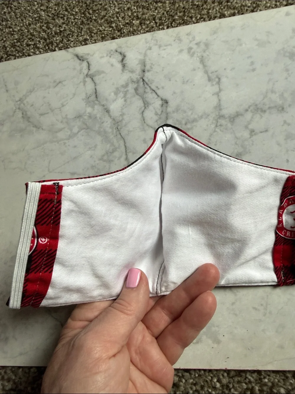 Alabama Crimson Tide Red & Black Plaid Kids Face Mask